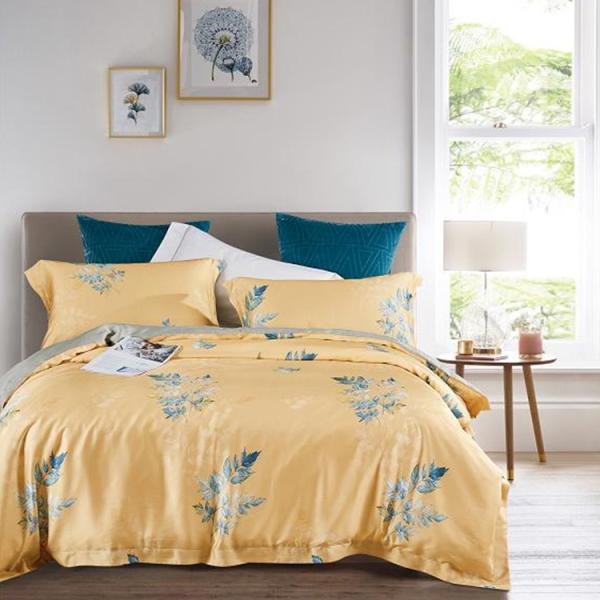 100% Tencel Luxury Silky Soft Bedding Set 300TC Printed Fabric Quilt Cover Pillowcase Sets