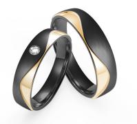 Grossiste d'usine de Guangdong, alliances en zirconium noir et or 14 carats et bijoux pour hommes sans décoloration, alliances pour hommes