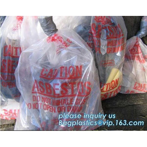 PE asbestos waste bags, Disposal Plastic Bag for Construction Waste, rubbish bag for asbestos fibers, bagplastics, bagea