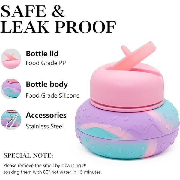 Botella de agua plegable para niños botellas de agua plegable para niños botellas de agua de silicona para estudiantes