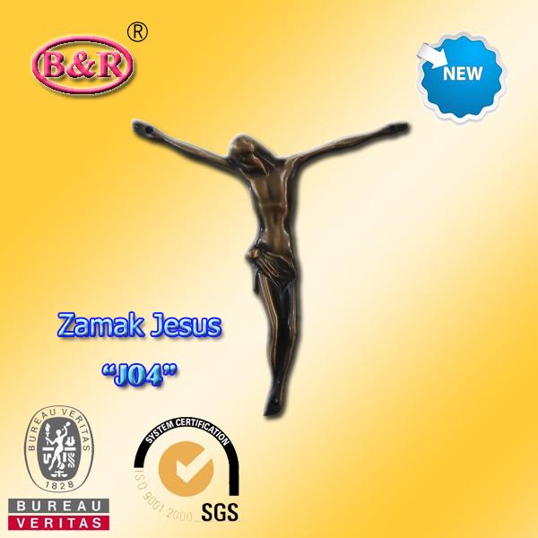 Zamak Jesus size 10.2*11.2cm zinc alloy cross part for crucifix , No  J05
