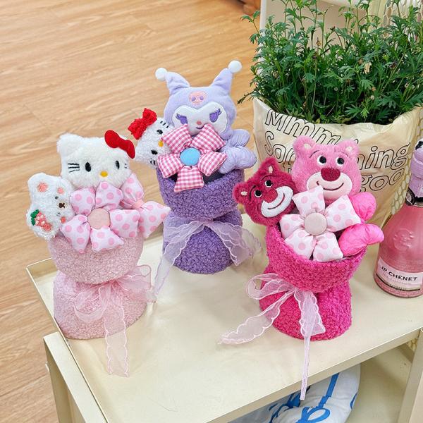 Bonito ramo de muñecas regalo de cumpleaños para novias regalo de San Valentín chino para chicas ramo