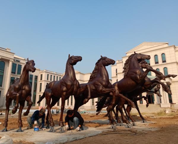 Garden bronze horse sculptures brass horse statues,casting bronze animal statues, China sculpture supplier