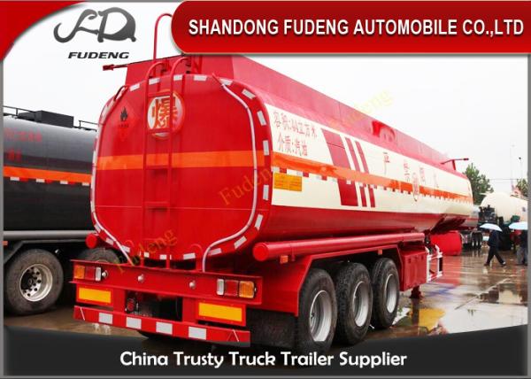 3 Axles Diesel / Petrol Tanker Trailers  , 45000 L Carbon Steel Semi Tanker Trailers