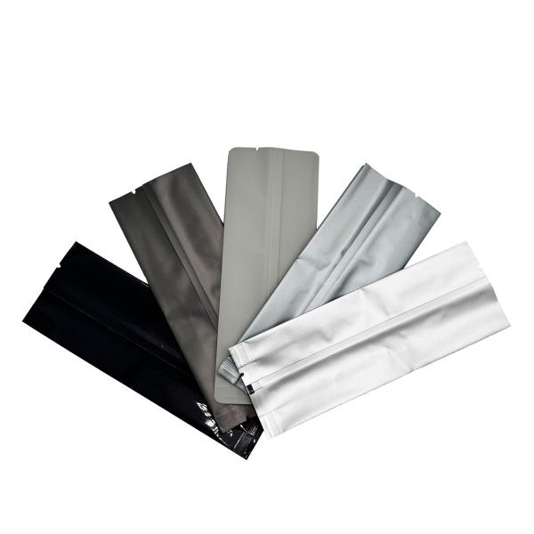 Grey Silver Color Side Gusset Packaging Airtight Light Proof Metallic Mylar Back Sealing Green Tea Packaging Bags