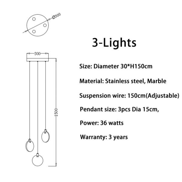 Modern Long Pendant Lights Luxury Staircase Marble Pendant Light(WH-NC-62）