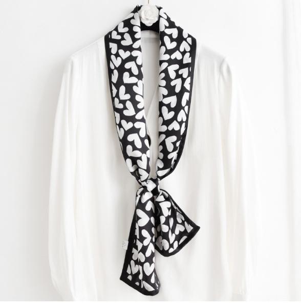 Fashion 100% Silk Printed Scarf Ladies Printed Double Face Soft  Handkerchief