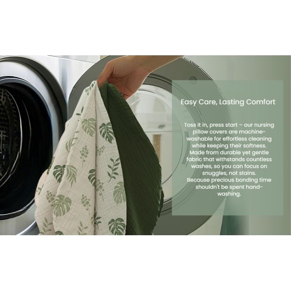 2 Fundas para almohada de lactancia de muselina, fundas suaves y adorables con cierre de cremallera, fundas 100% algodón para almohadas de lactancia