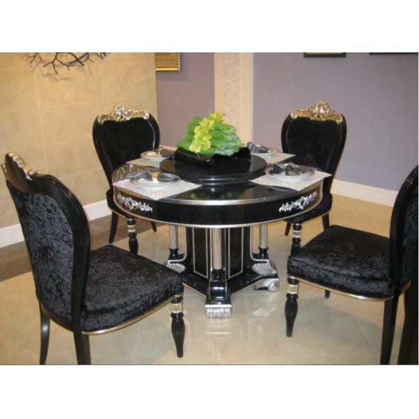 Modern Luxury Style Dining Room Furniture White Round Top Dining Table Set