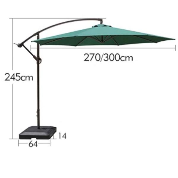 2.7m Customized Logo Polyester Large Tilting Patio Umbrella Parasol