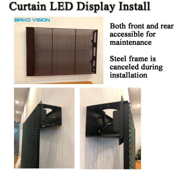 Outdoor Flexible LED Curtain Display High Transparency / Brightness For Advertising