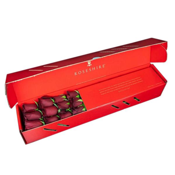 Luxury Custom Kraft Paper Corrugated Gift Box Folding Flower Portable Packaging