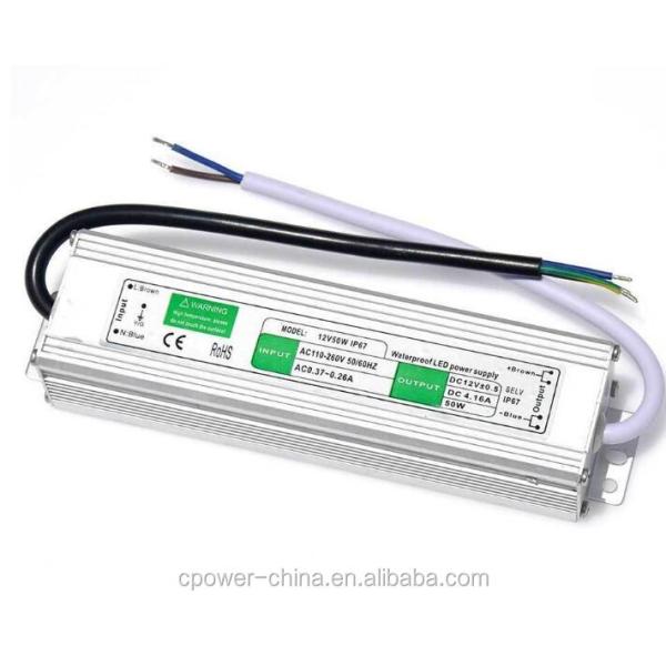Waterproof 50w Transformer Power Supply LED Driver DC12V Single Output for Outdoor