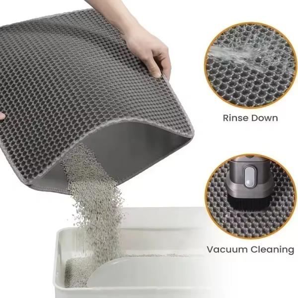 Washable Pet Accessories Double Layer Cat Litter Trapping Mat Waterproof