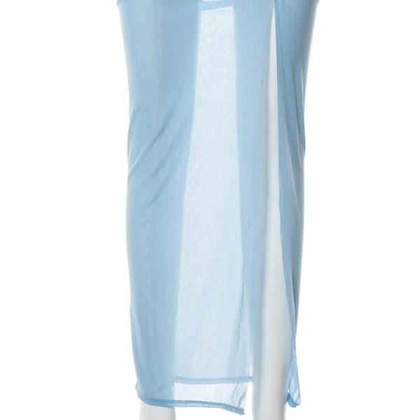 Solid Color Womens Party Maxi Dresses Hollow Sling Lace High Slit