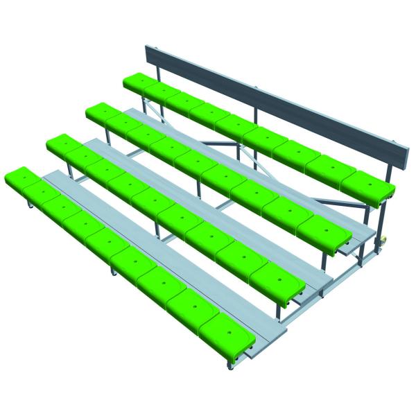 Portable Aluminum Bleachers with 4 Rows of Customizable Lightweight Stadium Seating