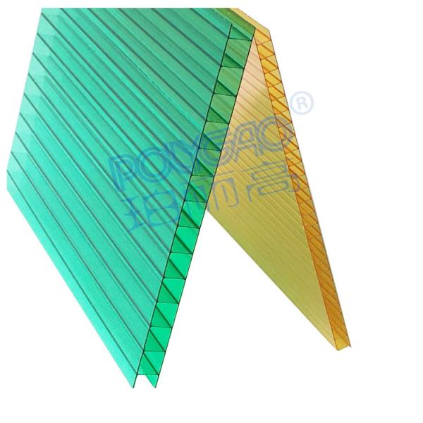 High Strength Polycarbonate Hollow Sheet 10mm Clear Plastic Roof Panels For Greenhouse