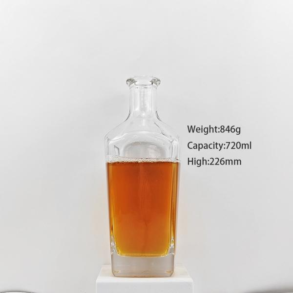 Garrafa de vidro industrial para vodka gin rum tequila whisky brandy 200 ml 375 ml 500 ml 750 ml