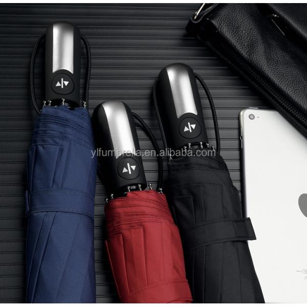 23inch 10K 190T Pongee Automatic Folding Umbrella with Auto Open Close and Steel Shaft