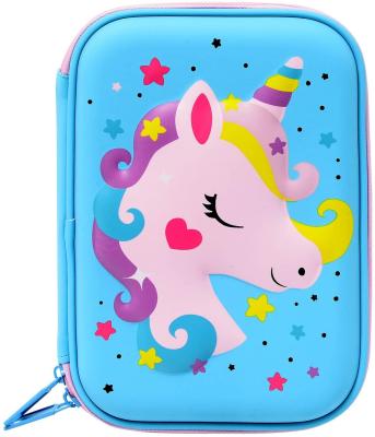 Waterproof 3D Unicorn EVA Pencil Case Pantone Color Embossing Logo