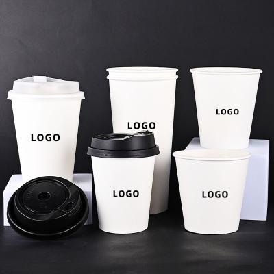 Paperboard Leakproof Custom Printed Paper Cups 12oz Single Wall Paper Cup
