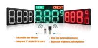 Indicadores de precios de combustible con LED Rojo ámbar Verde Azul Blanco Dígito altura 4 