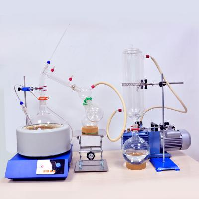 Equipamento da destilação do trajeto curto do vidro de G3.3 2L
