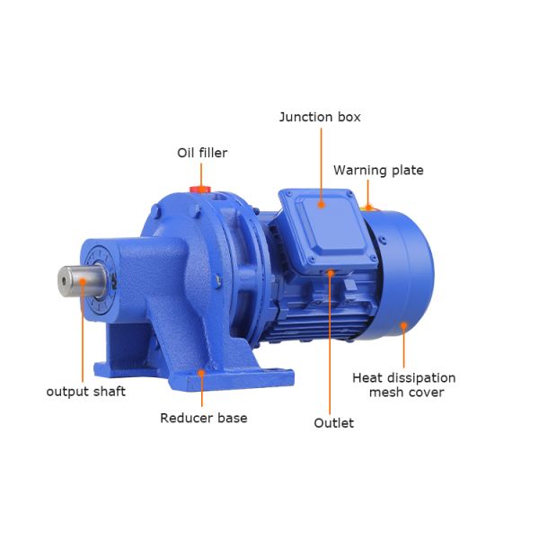 Cycloidal Pin Wheel Speed Reducer with Solid Shaft Output and Cast Iron Housing for High Torque Applications