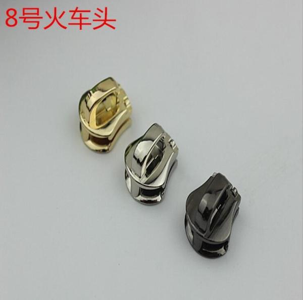 Bag accessories wholesale decorative light gold metal custom zipper sliders 8#