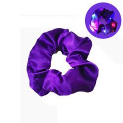 Durable Brown Stretchy Hair Ties Pack Ring Girls LED Luminous Satin Colorful Party 11cm