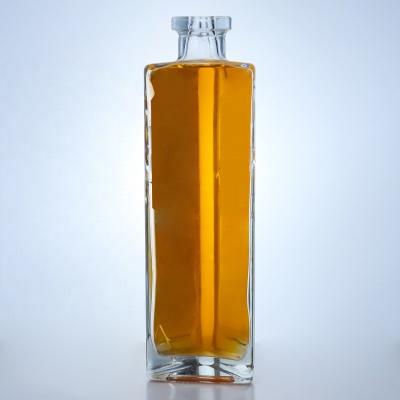 Collar Material Glass Empty 750ml Glass Wine Bottle with Cork Top Finish