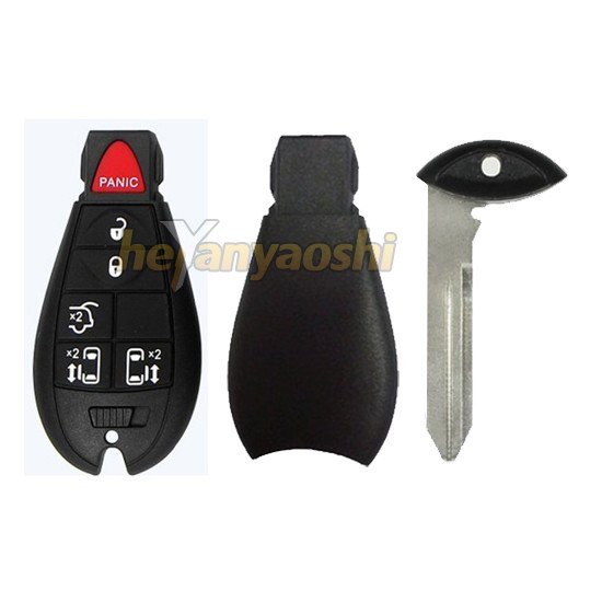 Chrysler 6Buttons Smart Key Shell with Emergency Key Insert