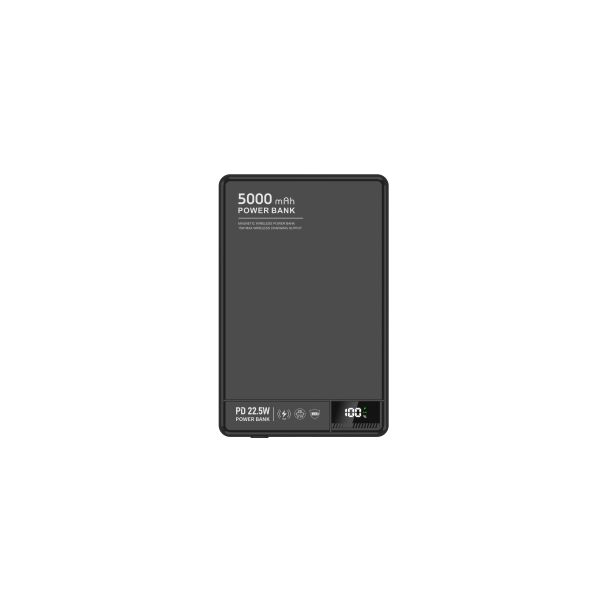 5000mAh Aluminum Alloy Magnetic Wireless Portable Power Bank, PD 20W Fast Charging External Battery Pack