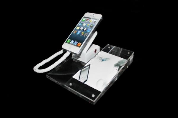 COMER rechargeable security retail acrylic alarm stand for smartphone for mobile phone accessories stores