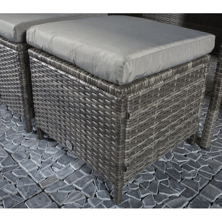 Leisure Outdoor AJUNION 9 Seating PE Rattan Garden Dining Furniture Set with Cushions
