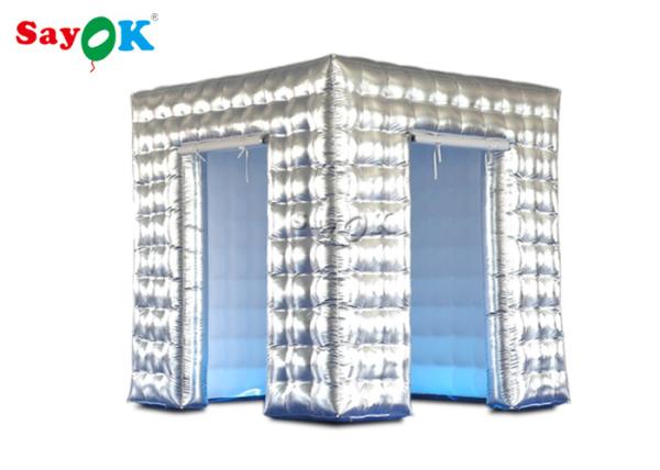Cabine inflável de prata da foto do cubo da cabine portátil da foto com as duas portas para a feira profissional