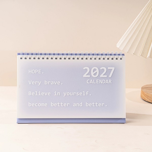 Frosted Cover Desk Calendars With Gradient Pastel Planner For Daily Planning