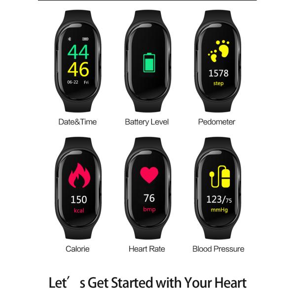 ODM In Ear Bluetooth Earbud Wristband Smart Wireless Watch Earphone Creative