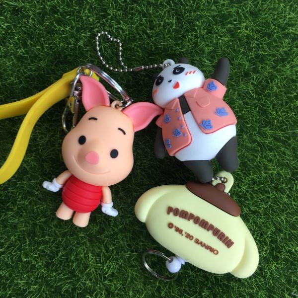OEM Logo Anime Soft Pvc Car Key Charm , Cute Keychain Holder Embossing Printing