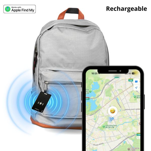 MFI Rechargeable Mini Wireless Charging card Air Tag Gps Tracker Card With NFC