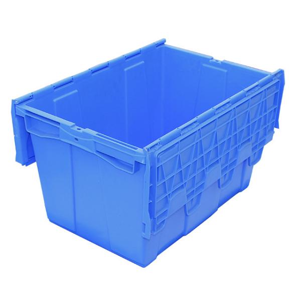 Custom Logo Strong Nestable Stackable Plastic Moving Tote Box for Supermarket Storage