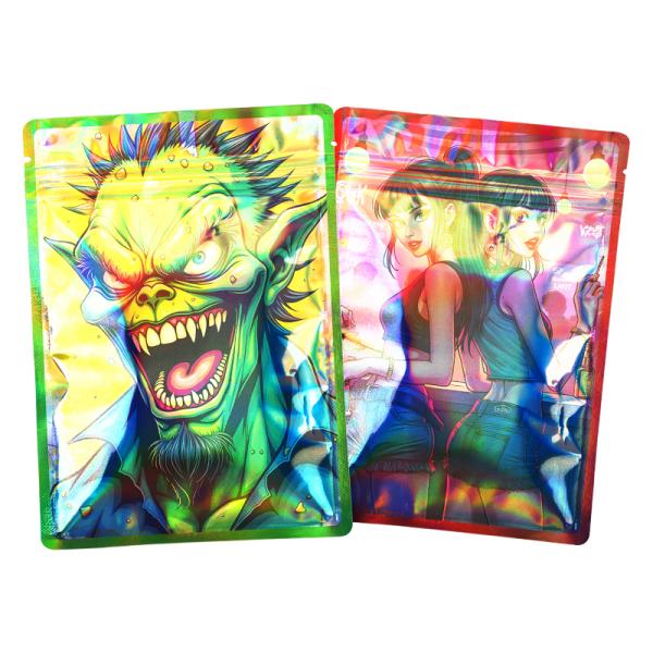 Wholesale Custom Fast Delivery Mylar Bags Childproof Candy Gift Bags Smell Proof Plastic Packaging 3.5G Custom Mylar Bags