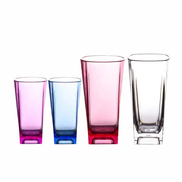 Square PS Plastic Drinking Glass For Water And Juice 230ml