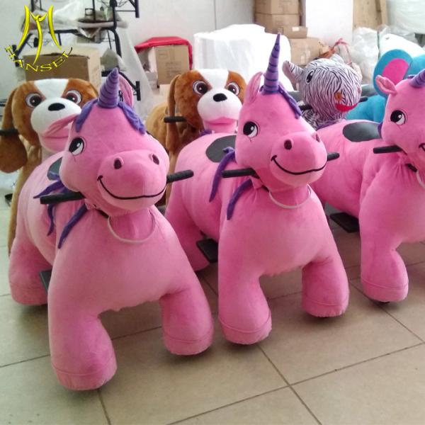 Hansel high quality indoor electric plush battery ride on unicorn with music