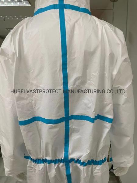 Seam Serged 4 or 5-Thread Over-Locked Disposable Microporous Coverall Isolation Gown