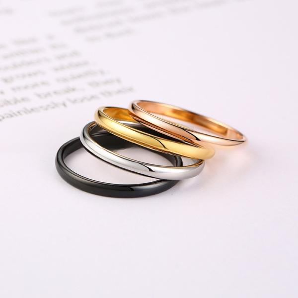 Wedding Stainless Steel Rings Domed High Polished 2mm For Men Women