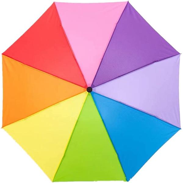 Repel Umbrella 8 pieces Windproof Travel Manual Rainbow Umbrella  zmgmsmh Rainbow Umbrella Portable Tri-Folded Umbrella