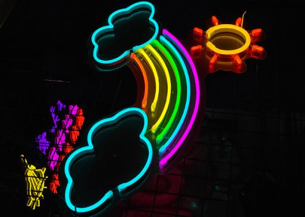 rainbow Custom neon sign led silica gel acrylic board  handmade fashion lighting
