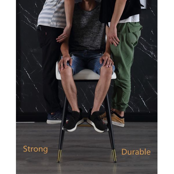 Metal Arm Orange Synthetic Leather Stool Cheap Commercial Modern Tall Bar Chair
