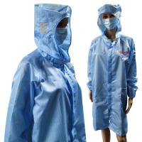 revestimentos das blusas do ESD da fibra do carbono do poliéster da listra de 5mm para o laboratório